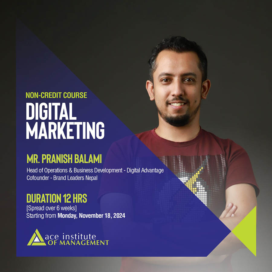 Non-credit course on ‘ Digital Marketing ‘ for Ace Graduate students
